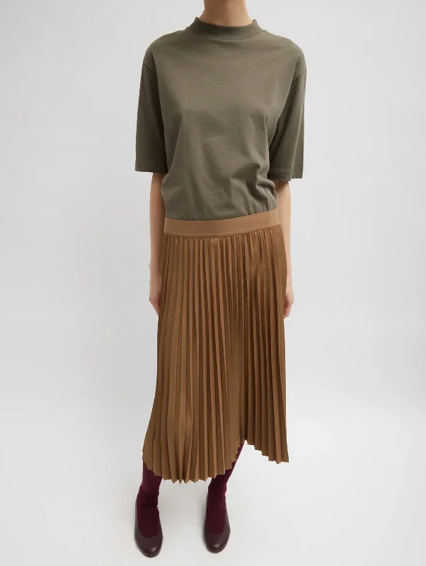 Sunray Pleating Skirt in Loden chiffon skirt delicate