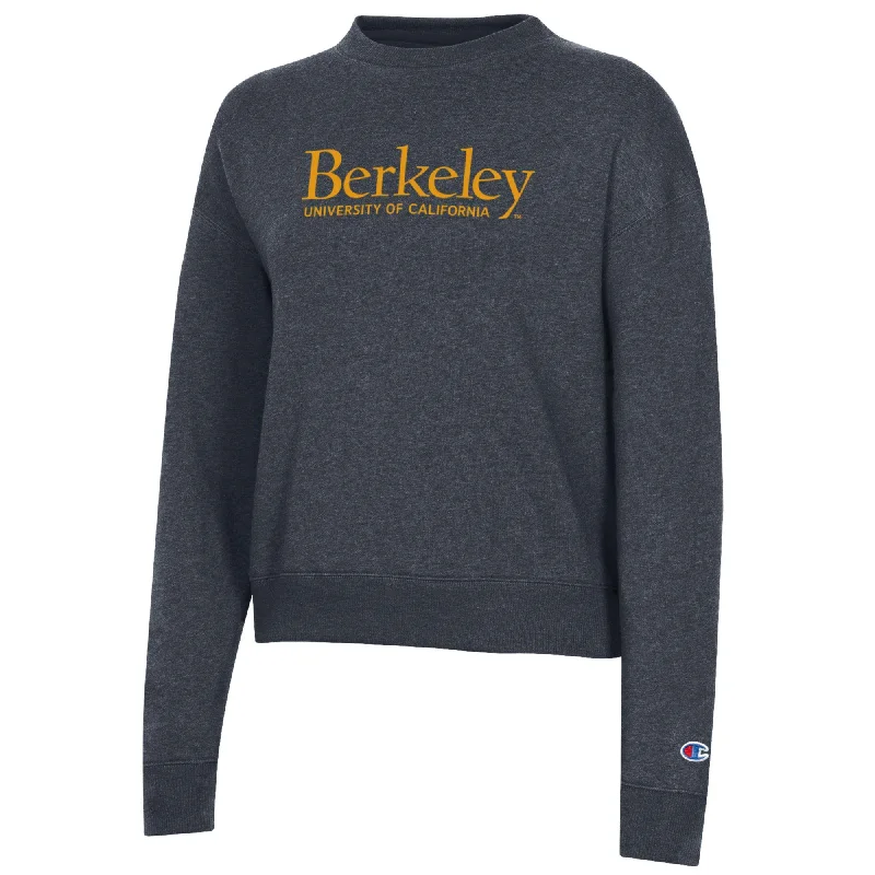 U.C. Berkeley Cal Champion women's Triumph crew-neck sweatshirt-Navy Hoodie with Raglan Sleeves Sporty Comfortable U.C. Berkeley Cal Champion women's Triumph crew-neck sweatshirt-Navy Hoodie with Raglan Sleeves Sporty Comfortable