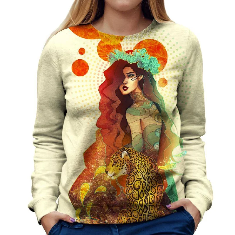 Wild Heart Womens Sweatshirt Hoodie with Hem Patch Decorative Personalized