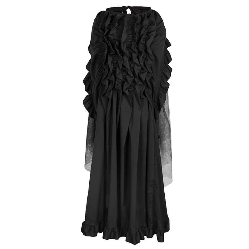 Women's Gothic Ruffled Mess Skirts cashmere skirt soft