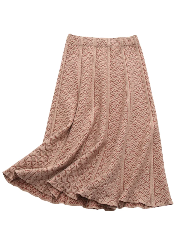 'Zaveen' High Waisted Pattern Midi Skirt (3 Colors) wrap skirt elegant